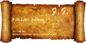Fábián Ivána névjegykártya
